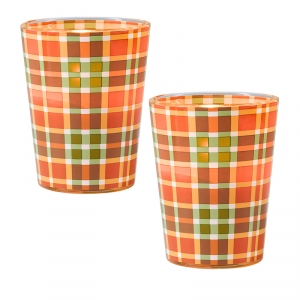 PARTYLITE_DUO_DE_PORTE_LAMPIONS_TARTAN_AUTOMNAL