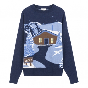 Pull_en_maille_paysage_chalet__neige_310_DROLE_DE_MONSIEUR_en_exclusivite_au_Printemps