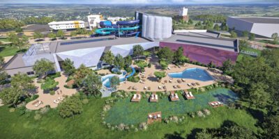 Vue d'ensemble de l'Aquascope, nouveau parc du futuroscope